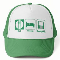 eat sleep computer (green) hat