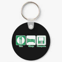 eat sleep computer (green) keychains by geekme eat sleep computer (green) keychains