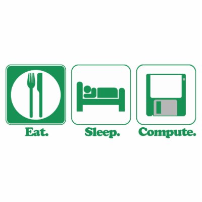 eat sleep computer (green) cut out by geekme