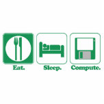 eat sleep computer (green) cut out