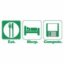eat sleep computer (green) cut out
