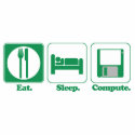 eat sleep computer (green) photo sculptures