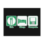 eat sleep computer (green) post cards