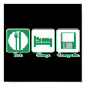 eat sleep computer (green) posters
