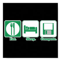 eat sleep computer (green) posters by geekme eat sleep computer (green) posters
