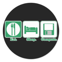 eat sleep computer (green) sticker