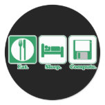 eat sleep computer (green) sticker
