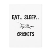 Eat Sleep CRICKETS postcards