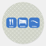 Eat Sleep Cuba Round Sticker