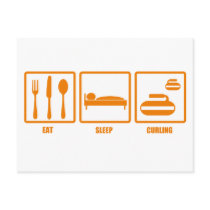 Eat Sleep Curling postcards