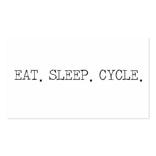 Eat Sleep Cycle Business Card (front side)