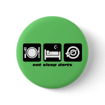 Eat sleep darts pinback button