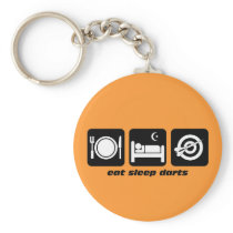 Eat sleep darts key chains