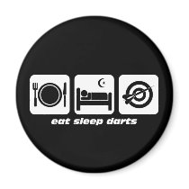 Eat sleep darts refrigerator magnet