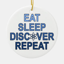 Eat Sleep Discover Repeat Christmas Ornaments