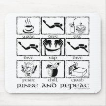 Eat Sleep Dive Rinse and Repeat Mouse Pad
