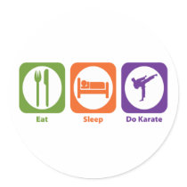 Eat Sleep Do Karate Round Sticker