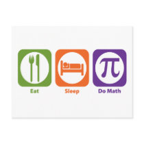 Eat Sleep Do Math Post Cards