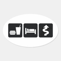 Eat Sleep Drive Hard Oval Stickers