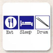 Eat, Sleep, Drum Beverage Coasters
