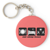 eat sleep fencing keychains