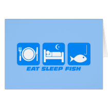 eat sleep fish greeting card