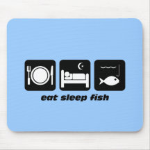 eat sleep fish fishing mouse pad