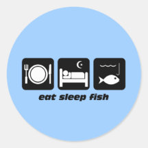eat sleep fish fishing stickers