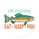 Eat Sleep Fish - Humorous Trout Fishing stickers