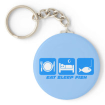 eat sleep fish key chain