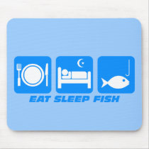 eat sleep fish mousepad