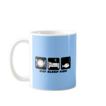 eat sleep fish mug