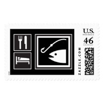 Eat Sleep FISH! Postage Stamps