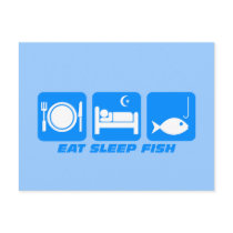 eat sleep fish post card