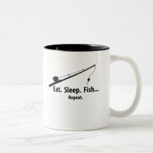 Eat Sleep Fish - Repeat Mugs