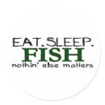 Eat Sleep Fish Round Sticker