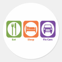 Eat Sleep Fix Cars Sticker