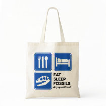EAT, SLEEP, FOSSILS CANVAS BAGS