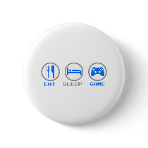 Eat Sleep Game Again - Gamer, geek video games buttons by CasuallyHardcore Eat Sleep Game Again - Gamer, geek video games buttons