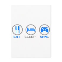 Eat Sleep Game Again - Gamer, geek video games postcards