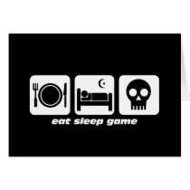 Eat sleep game greeting cards