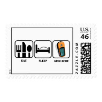 Eat Sleep Geoache Geocaching US Postage Stamp