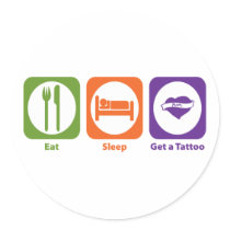Eat Sleep Get a Tattoo Sticker
