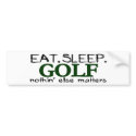 Eat Sleep Golf bumper stickers