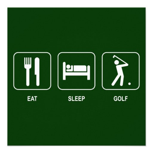 Eat Sleep Golf Invitation (front side)
