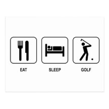 Eat Sleep Golf Postcards