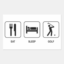 Eat Sleep Golf Stickers