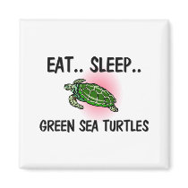 Eat Sleep GREEN SEA TURTLES magnets