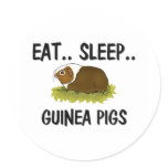 Eat Sleep GUINEA PIGS Round Sticker