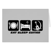 Eat sleep guitar greeting cards